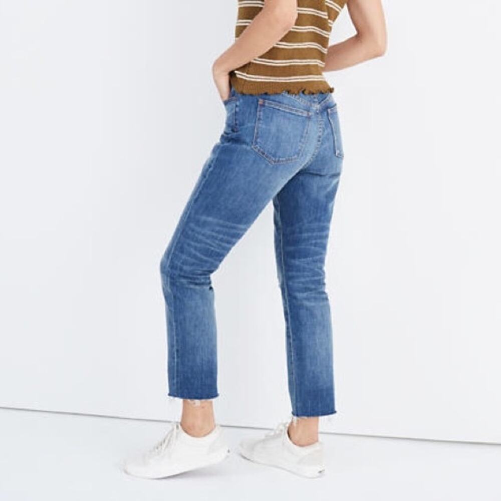 Madewell The Tall High-Rise Slim Boyjean Dover Wash Raw-Hem Edition Plus Size 24